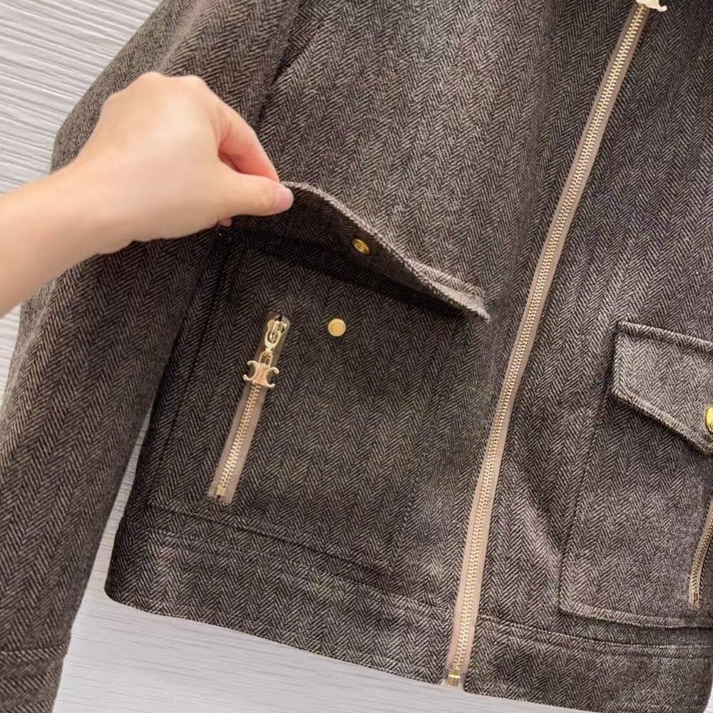 Celine Patchwork Leather Lapel Jacket - image 8